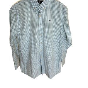 Vineyard Vines Blue and Green Checkered Shirt